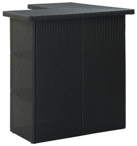 Set mobilier bar de grădină cu perne, 16 piese, negru poliratan