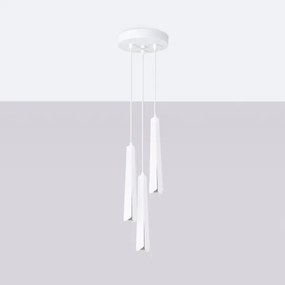 Lustră pe cablu Sollux SL.1398 PRYSM 3xG9/8W/230V alb