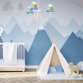 Lustră pe tijă pentru copii FISH 3xE14/40W/230V