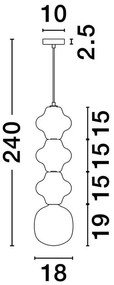 Pendul ceramic design modern CHIC roz/ verde/ galben