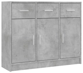 823012 vidaXL Servantă, gri beton, 91x28x75 cm, lemn prelucrat
