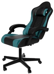 Juskys Scaun de birou HyperSeat - negru/turcoaz