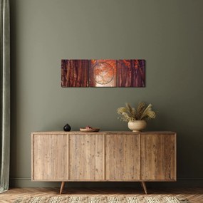 Tablou - Pădurea de toamnă (cu ceas) (90x30 cm)