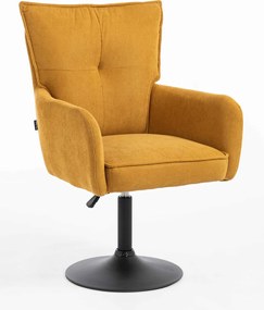 HR250N Scaun Catifea Reiată Premium Ruloare Curry Galben Bază Neagră