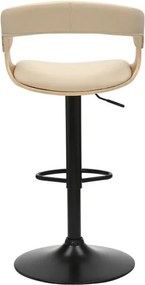 Scaun de bar pivotant Manhattan stejar/ bej crem