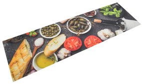vidaXL Covor de bucătărie lavabil Wine &amp; Dinner, 45x150 cm, catifea