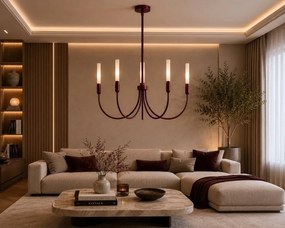 Candelabru cu 5 brate AUGUSTINE burgundy