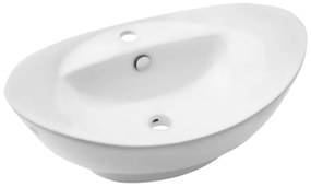 Lavoar pe blat Invena Esla oval 59 cm alb