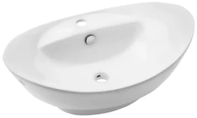 Lavoar pe blat Invena Esla oval 59 cm alb