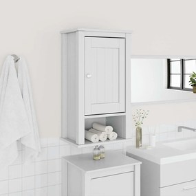 vidaXL Dulap de baie de perete &quot;BERG&quot; alb, 40x27x71,5 cm, lemn masiv