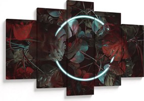 Tablou - Cerc de neon între palmieri (150x105 cm)