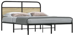 vidaXL Cadru de pat fără saltea 150x200cm Lemn prelucrat stejar Sonoma