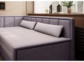 Canapea roz extensibilă/cu spațiu de depozitare cu tapițerie din chenille 214 cm Fulgeo – ELTAP