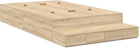 vidaXL Cadru de pat cu depozitare Stejar Sonoma 120 cm Lemn compozit