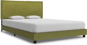 vidaXL Cadru pat fără saltea țesătură verde 135x190 cm