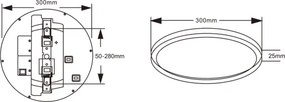 Top Light-LED Lampă de tavan REVIT LED/12/18/24W/230V 3000/4000/6500K Ø30 cm cu senzor