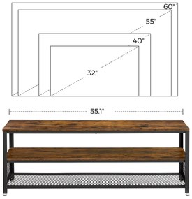 Comoda TV TAYLOR 140x40 cm, maro rustic