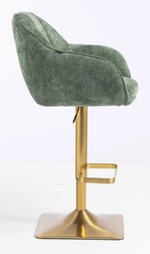 HR2055KW Scaun Verde Salvie Grid Premium cu Bază Aurie