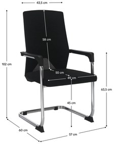 Scaun de conferinţă, negru, RAVIL