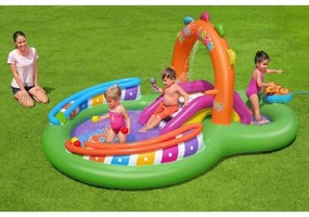 Piscina gonflabila pentru copii, de joaca, cu tobogan, 295x190x137 cm, bestway sing 'n splash