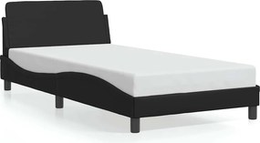 vidaXL Cadru de pat, Dover, negru, 100x203cm, piele ecologică
