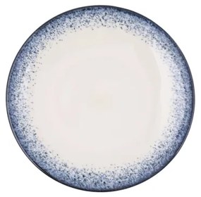 Set de veselă 24 buc alb/albastru/porțelan