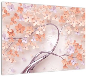 Tablou florilor de pom din coral - abstract (70x50 cm)