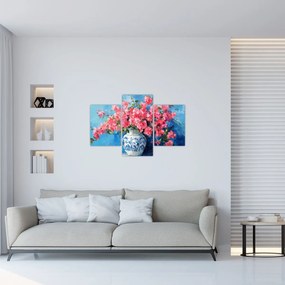 Tablou - Vază cu flori roz (90x60 cm)