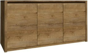 Comoda MONTANA K3D, PAL, stejar lefkas închis, 130x43x80 cm