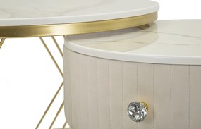 Mauro Ferretti Set De 2 Masute De Cafea Votix,  Cm Ø 70X48-50X43,3 | Aosom Romania