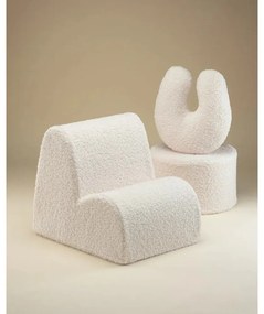 Pernă decorativă pentru copii crem cu tapițerie din țesătură bouclé U – Wigiwama