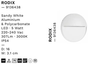 Spot LED aplicat iluminat scari exterior RODIX alb IP54