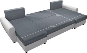 Canapea universală, gri/alb, DAKAR NEW U