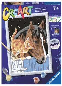 CREART PICTURA PE NUMERE PENTRU COPII CU SCLIPICI PISICUTA SI CAL - RAVENSBURGER (RVSPBN20217)