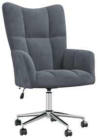 328162 vidaXL Scaun de relaxare, gri închis, catifea