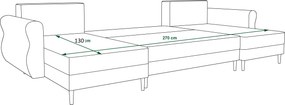 PROMO Coltar extensibil in U SILVIANO 300x140 cm, gri + 2 perne GRATUIT II. calitate