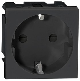 Priza cu impamantare, 2 module, pentru prizele de blat Orno Norgen, negru