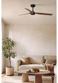 Ventilator de tavan FARO 33817WT PUNT M maro/negru d. 132 cm WT + telecomandă