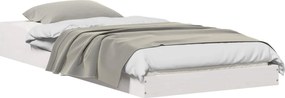 vidaXL Cadru de pat Alb 90 x 190 cm Lemn de pin masiv