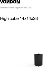 Ghiveci plante design decorativ modern interior / exterior HIGH CUBE mini 14x14x28cm