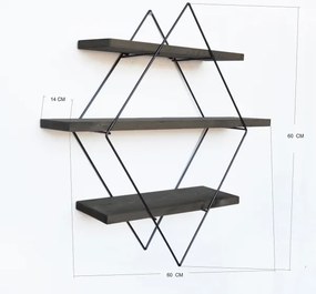 Etajeră de perete 60x60 cm molid