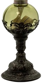 Lampă cu petrol DRAHOMÍRA 50 cm verde pădure decorată cu cositor