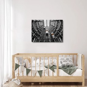 Tablou pe sticlă cu lift în clădire (70x50 cm)
