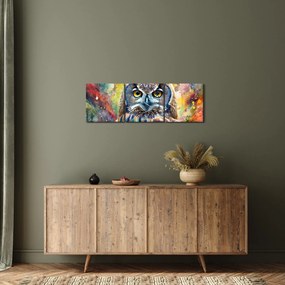 Tablou - Pictură de o bufniță (cu ceas) (90x30 cm)