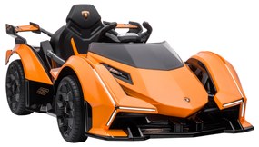 HOMCOM Mașinuță Electrică pentru Copii, Automobil cu Telecomandă, Faruri LED și Muzică, Varsta 3+ Ani, 117x66x50 cm, Portocaliu | Aosom Romania