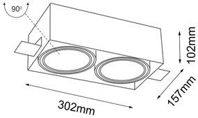 Plafonieră încastrată KOMORO 2xGU10/15W/230V albă Shilo 7328