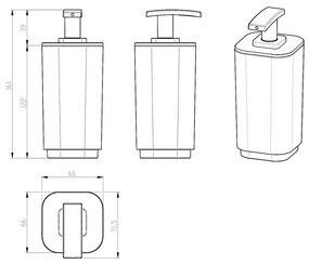 Dozator de săpun GEDY 638208 Seventy,gri