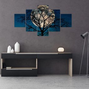 Tablou copacului cu lună plină (125x70 cm), în 40 de alte dimensiuni noi