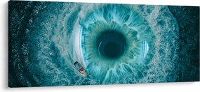 Tablou marea cu barca (120x50 cm)