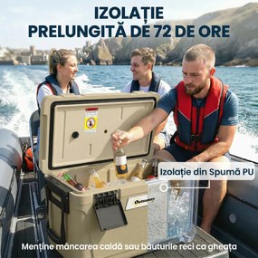 Outsunny cutie frigorifică auto picnic răcitoare portabile frigider băuturi reci călătorie ladă frigorifică congelator rigid bere 40L | Aosom Romania